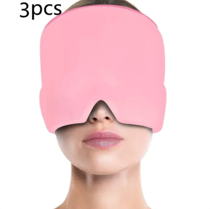 Ice Compress Headache Eye Mask Hat for Migraine, Stress, and Tension Relief