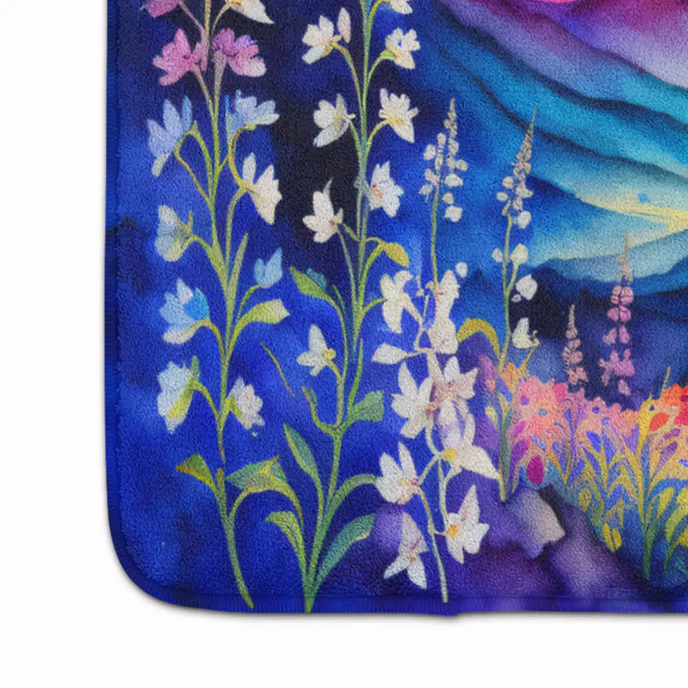 Delphinium in Color Memory Foam Kitchen Mat