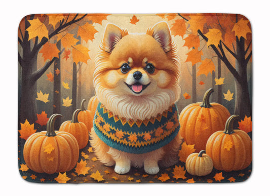 Pomeranian Fall Memory Foam Kitchen Mat