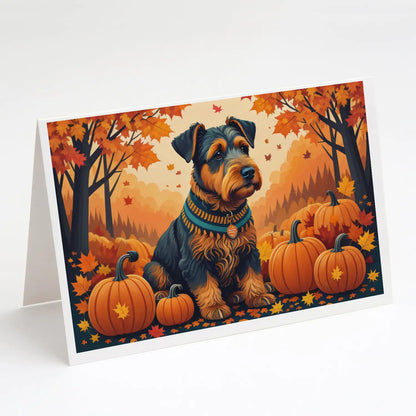 Airedale Terrier Fall Greeting Cards Pack of 8