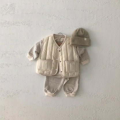 Kids' Warm Autumn/Winter Vest - Solid Color Jacket