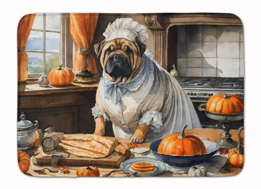 Shar Pei Fall Kitchen Pumpkins Memory Foam Kitchen Mat