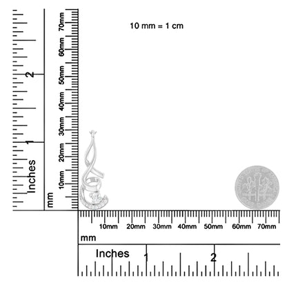 Colar com Pingente Espiral Brilhante Espira em Ouro Branco 10K com 1/4 cttw de Diamantes Cortados em Redondo (H-I, I1-I2)