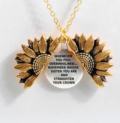 Sunflower Double-layer Lettering Necklace