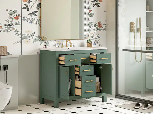 Solid Wood Bathroom Storage Cupboards