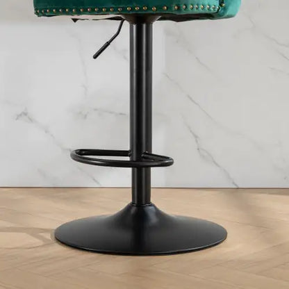 Swivel Velvet Barstools Adjusatble Seat Height From 25-33 Inch Green,Set Of 2