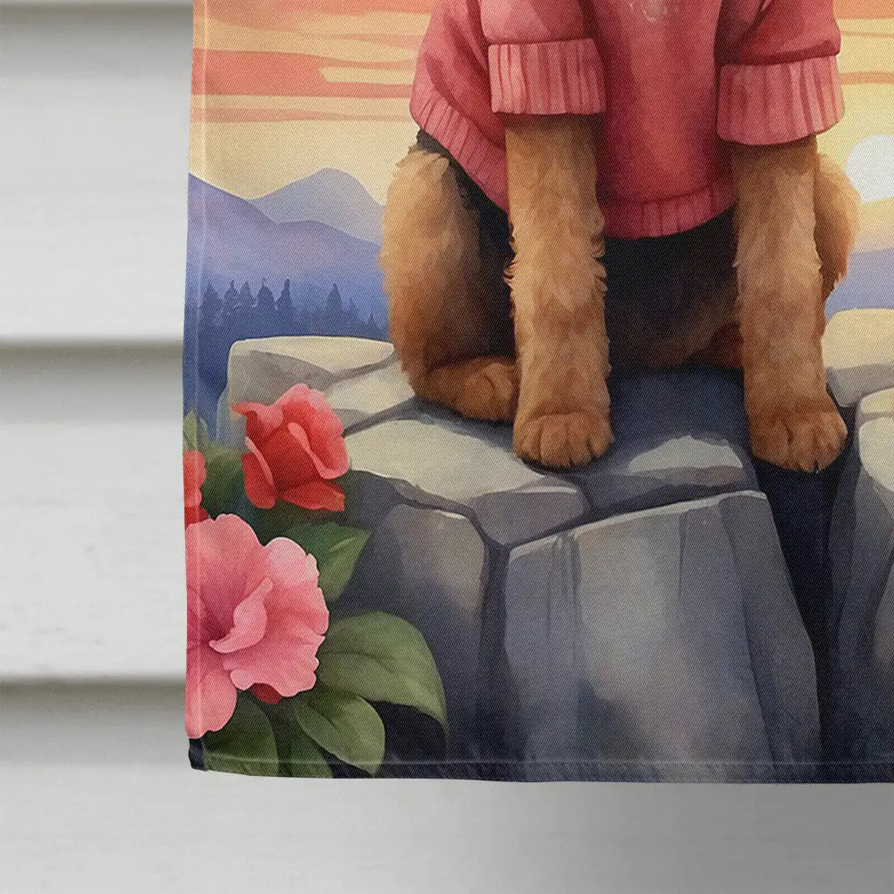 Airedale Terrier Two Hearts House Flag