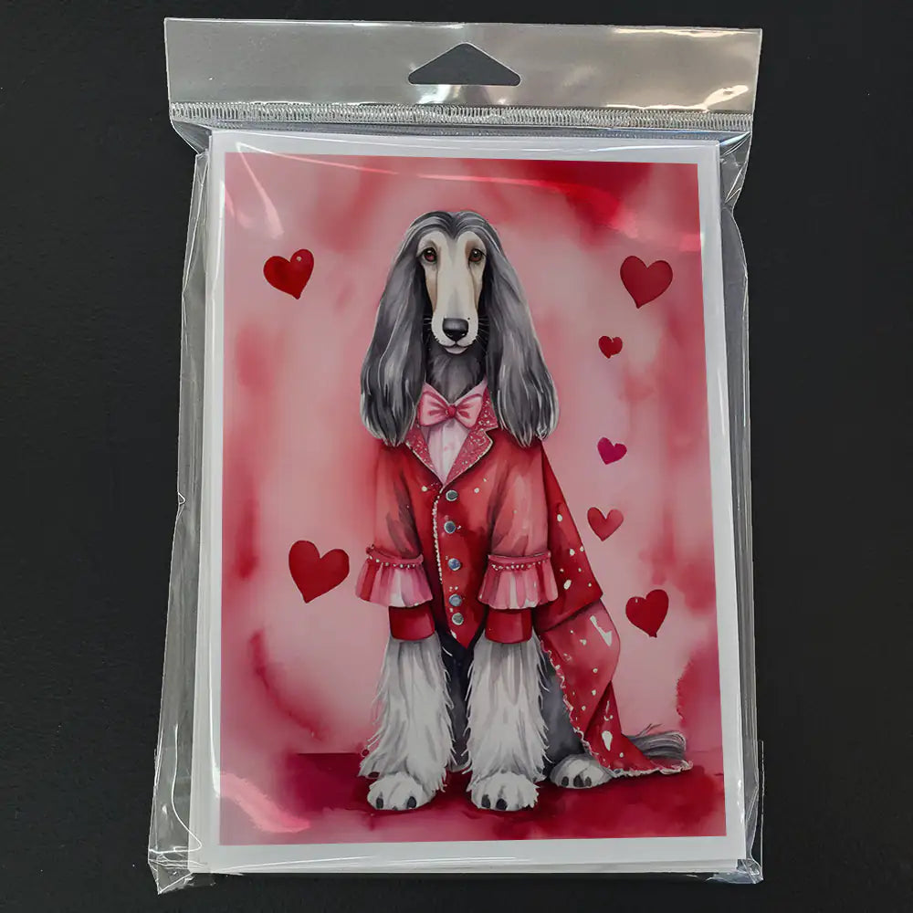 Afghan Hound My Valentine Greeting Cards Pack of 8