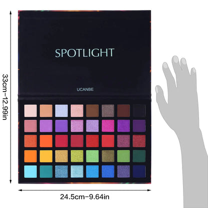 UCANBE Spotlight Eyeshadow Palette Professional 40 Color Eye Shadow Matte Shimmer Makeup Pallet Highly Pigmented Colorful Powder Long Lasting Waterproof Eye Shadow Palette A