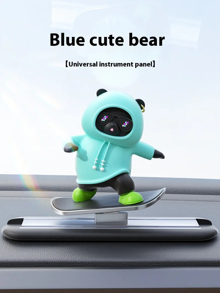 Cartoon Bear Car Skateboard