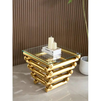 Square Modern Stainless Steel End Table