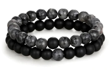 2 Pieces Distance Bracelet Pierre Naturelle Yin Yang Beads Bracelets