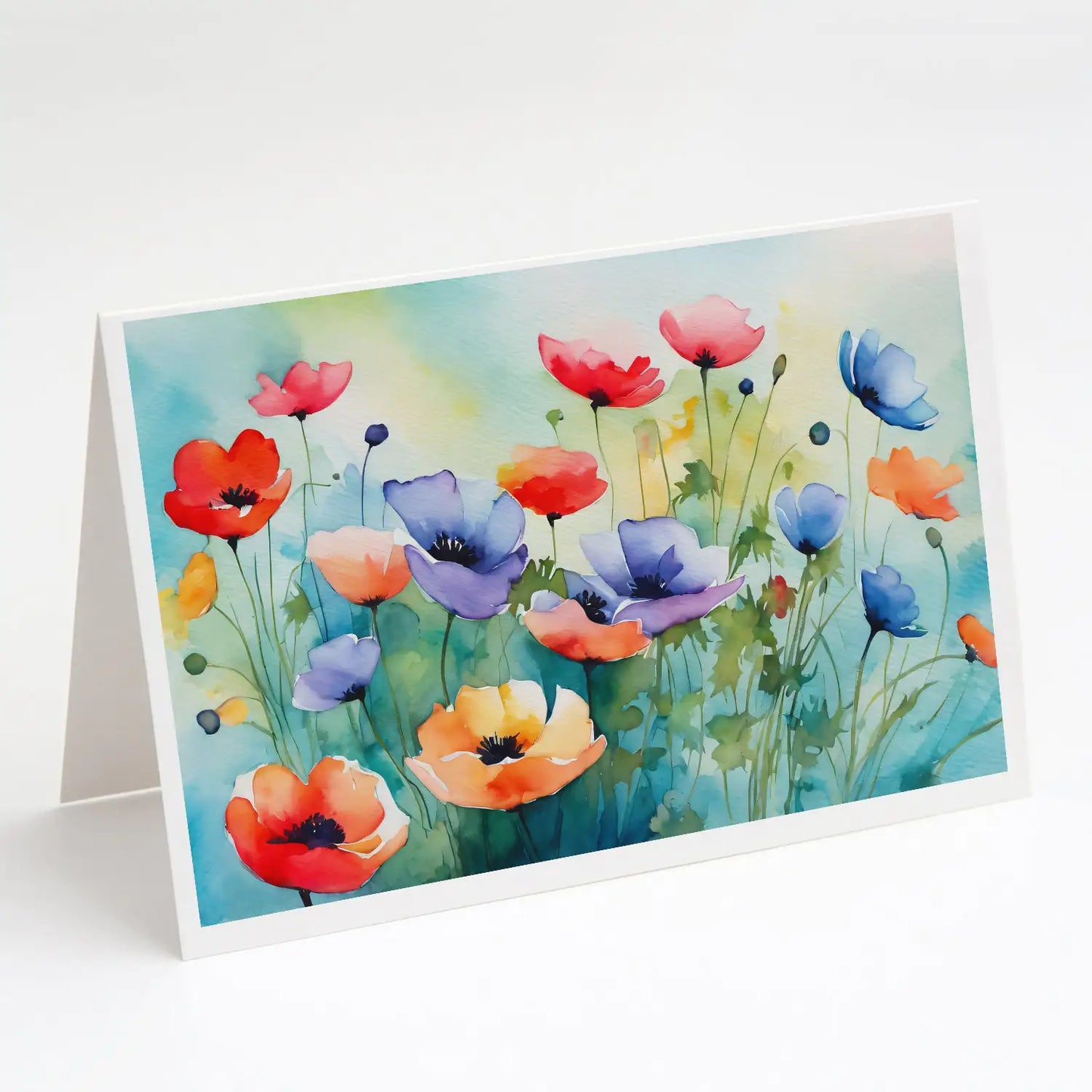 Anemones in Watercolor Greeting Cards Pack of 8