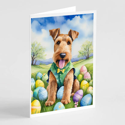 Airedale Terrier Easter Egg Hunt Greeting Cards Pack of 8