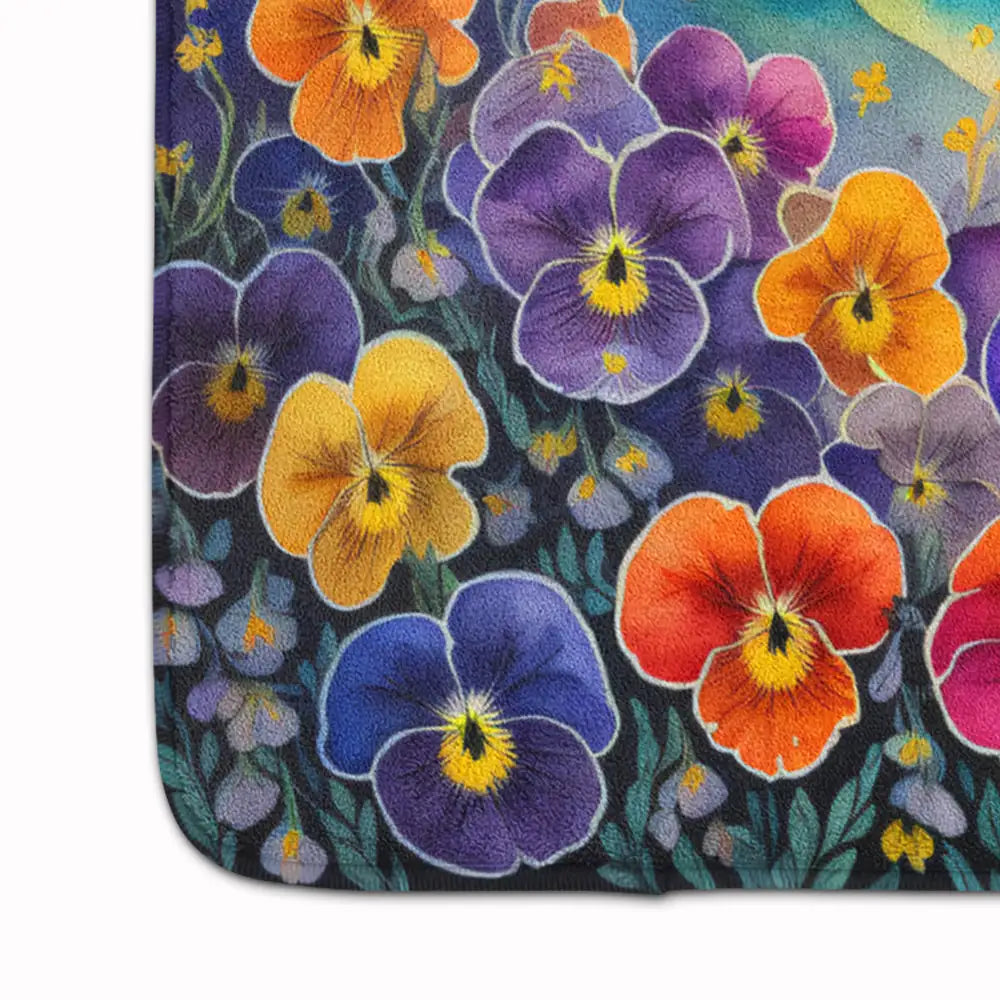 Pansies in Color Memory Foam Kitchen Mat