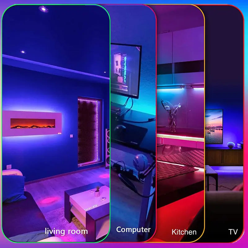 Barra de Luz Neon LED RGB com WiFi, Controle por App e Voz, Sincronização com Música – Ideal para Iluminação de Fundo de TV e Decoração de Ambientes