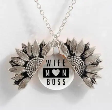 Sunflower Double-layer Lettering Necklace