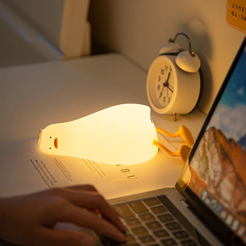 Lie-Flat Duck Silicone Night Light