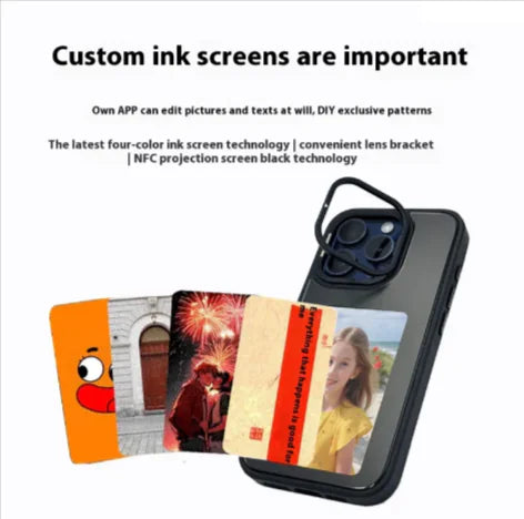 NFC Projection Screen Case: Four-color E-ink display with bracket