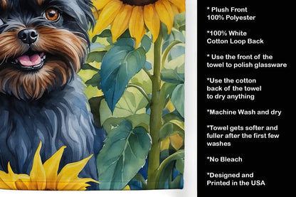 Affenpinscher in Sunflowers Kitchen Towel