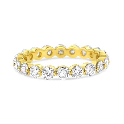 14K Yellow Gold 2.0 Cttw 2 Prong Set Diamond Eternity Band Ring (SI1-SI2 Clarity, I-J Color)