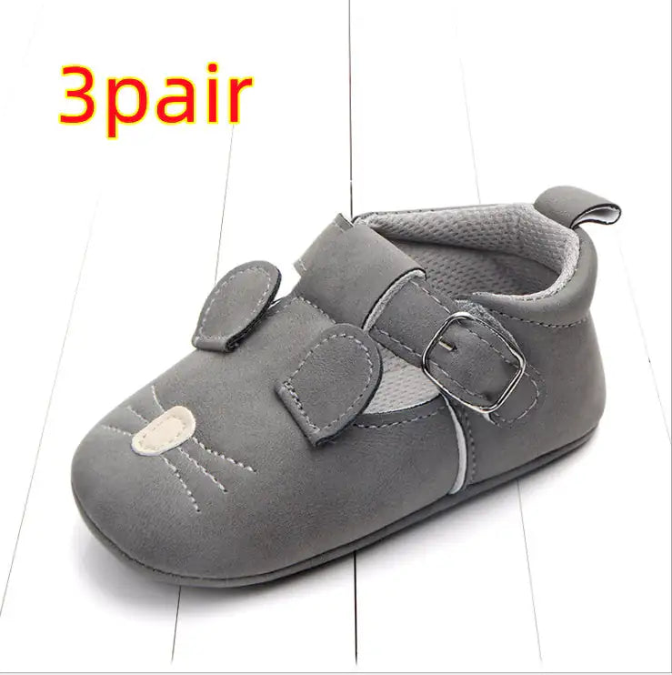 Spring and autumn cartoon animal baby shoes matte leather non-slip soft bottom baby shoes wholesale 0884