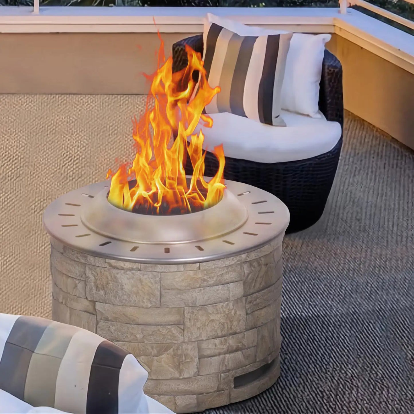 Stackstone Look Smokeless Firepit With Wood Pellet Twig Wood As The Fuel