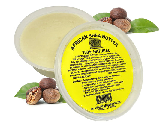 REAL African Shea Butter Pure Raw Unrefined From Ghana"IVORY" 8oz. CONTAINER 8 Ounce (Pack of 1)