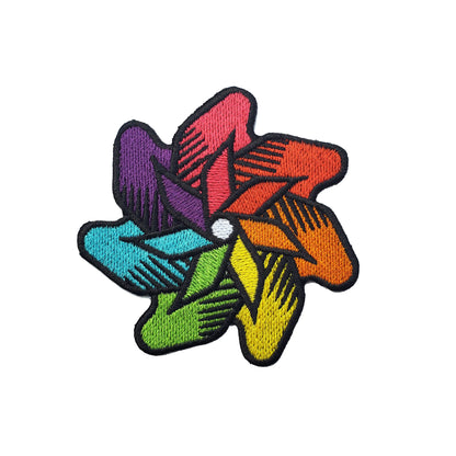 Rainbow Pinwheel Iron-On Patch