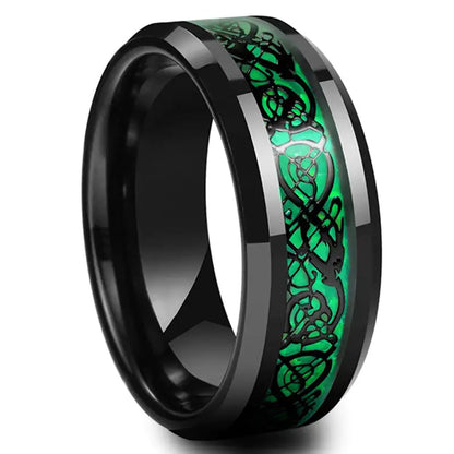 Stainless steel dragon pattern ring