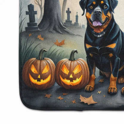 Rottweiler Spooky Halloween Memory Foam Kitchen Mat