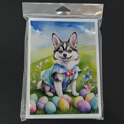 Alaskan Klee Kai Easter Egg Hunt Greeting Cards Pack of 8