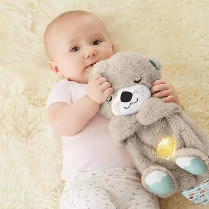 Otter de Pelúcia Musical Máquina de Som Soothe 'n Snuggle Portátil com Detalhes Sensoriais, Música, Luzes e Movimento de Respiração Rítmica