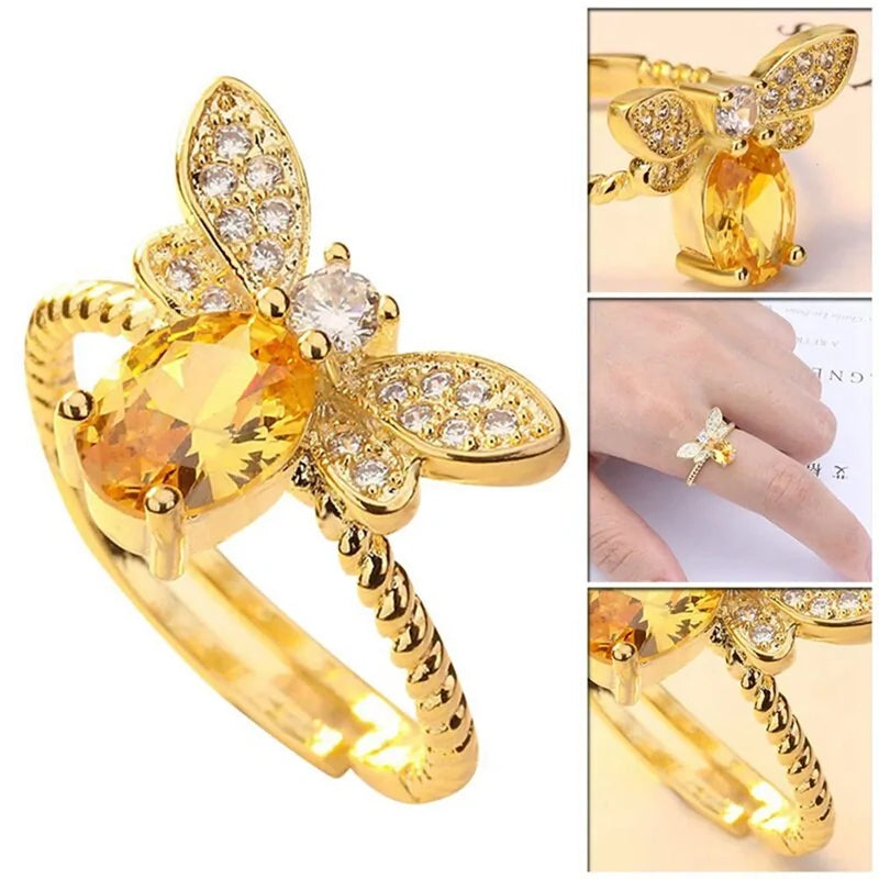 Crystal Bee Ring - Matching