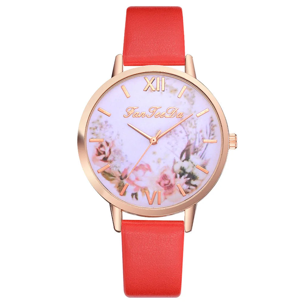 Tan Strap Floral Bee Watch