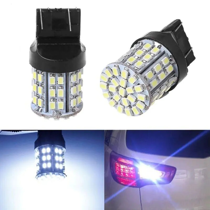 4X 3157 3156 64SMD LED Reverse Tail Brake Turn Signal DRL Light Bulb 6000K White