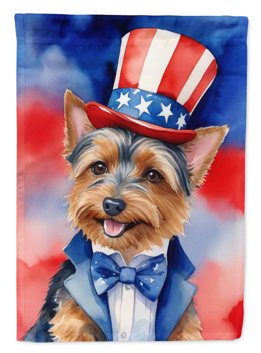 Australian Terrier Patriotic American House Flag