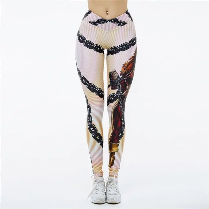 V-Taper Power She Warrior Print Leggings