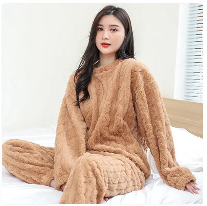 Cozy Flannel Thickened Lounge Set