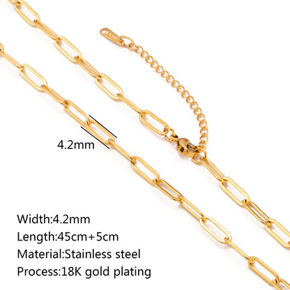 Stainless Steel Vacuum Vapor Plating 18K Gold Color Protection Lip Chain Accessories