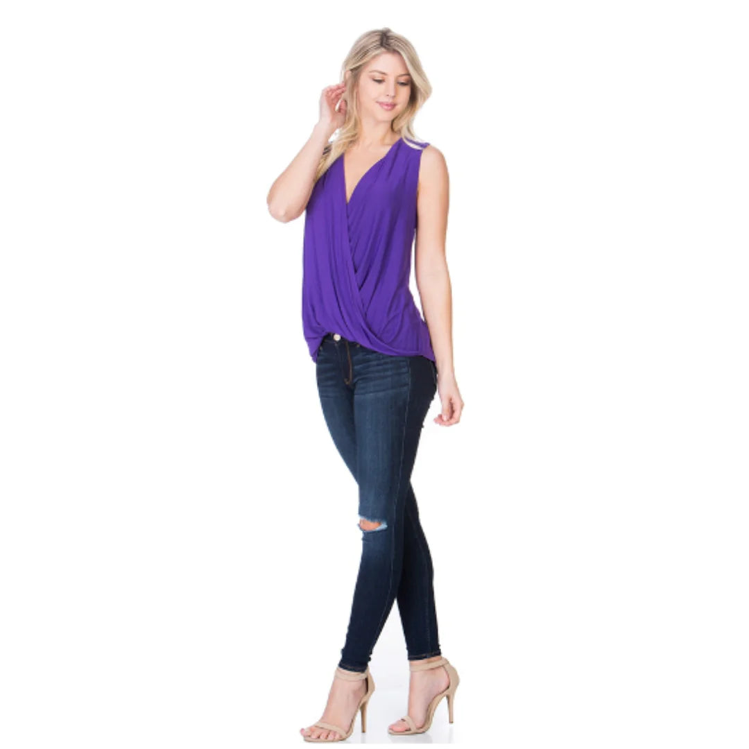 Sleeveless Loose Top -Purple