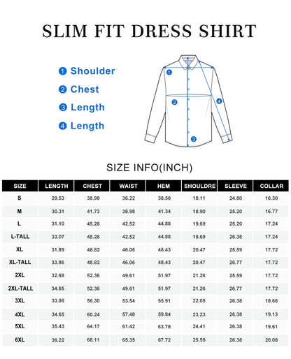 Alimens & Gentle Stain Sheild Dress Shirts for Men Slim Fit Mens Dress Shirts Long Sleeve Button Down Shirt Men Shirts Slim Fit Dress Shirts for Men Medium Light Navy