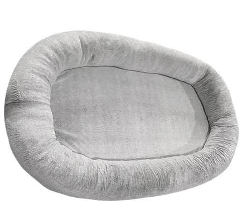 Large Human Short Plush Dog Bed