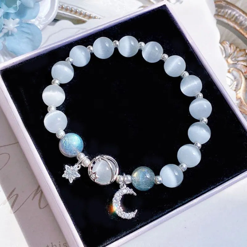 Lucky Beads Vintage Gray Moonstone Bracelet