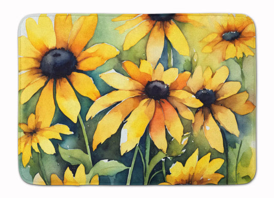 Maryland Black-Eyed Susans in Watercolor Memory Foam Kitchen Mat