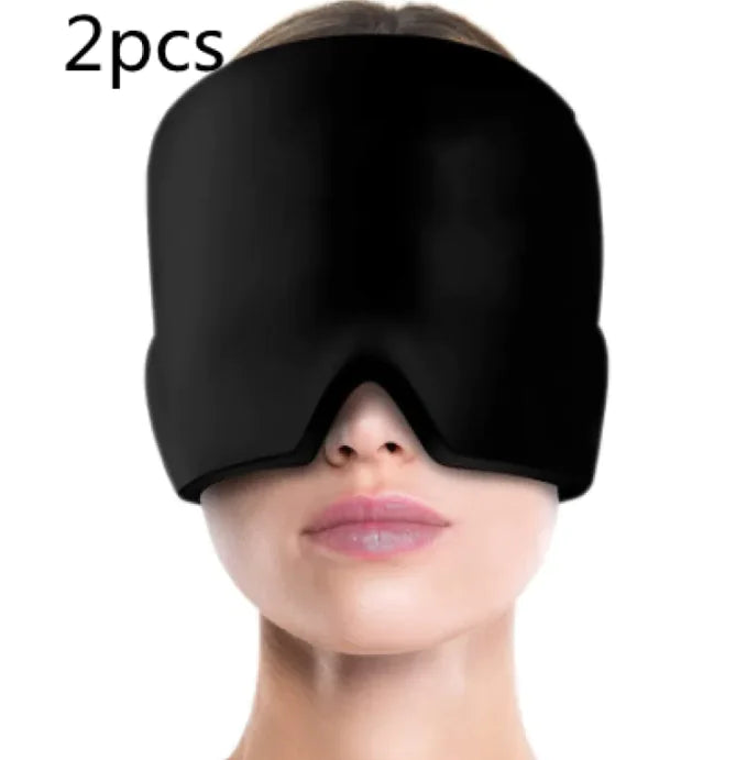 Ice Compress Headache Eye Mask Hat for Migraine, Stress, and Tension Relief