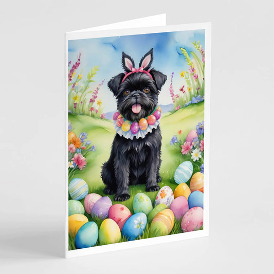 Affenpinscher Easter Egg Hunt Greeting Cards Pack of 8