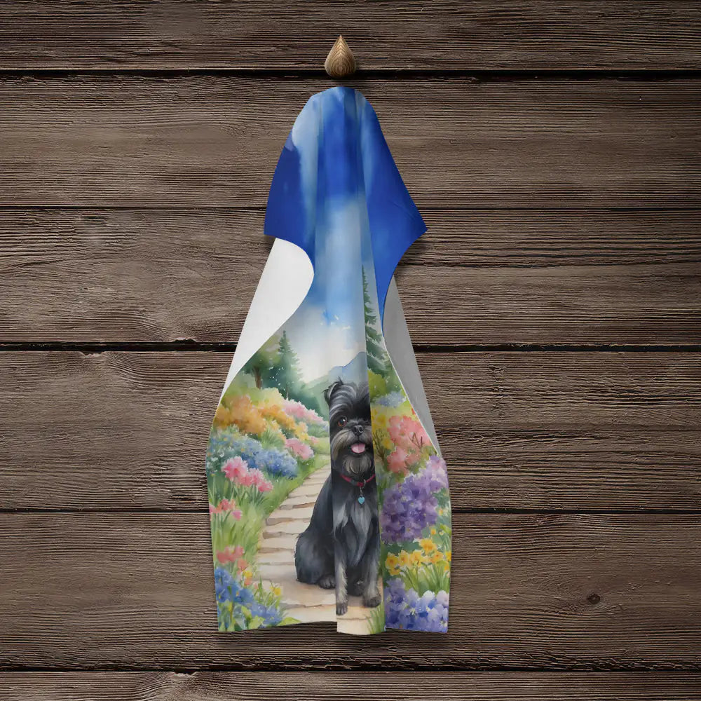 Affenpinscher Spring Garden Kitchen Towel