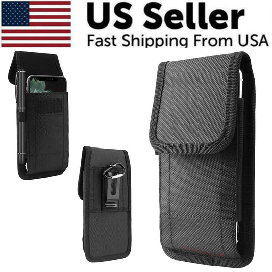 Vertical Cell Phone Holster Pouch Wallet Case With Belt Clip For iPhone Samsung