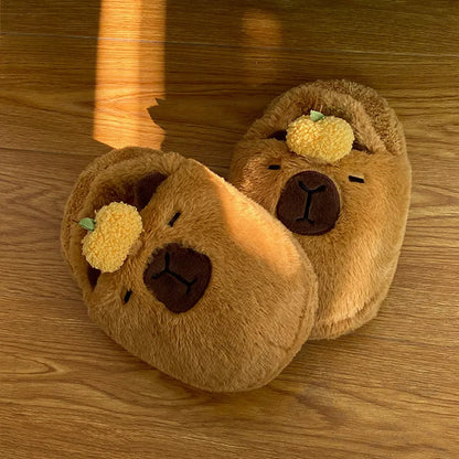 Emotional Stability Capybara Plush Slippers Winter Home